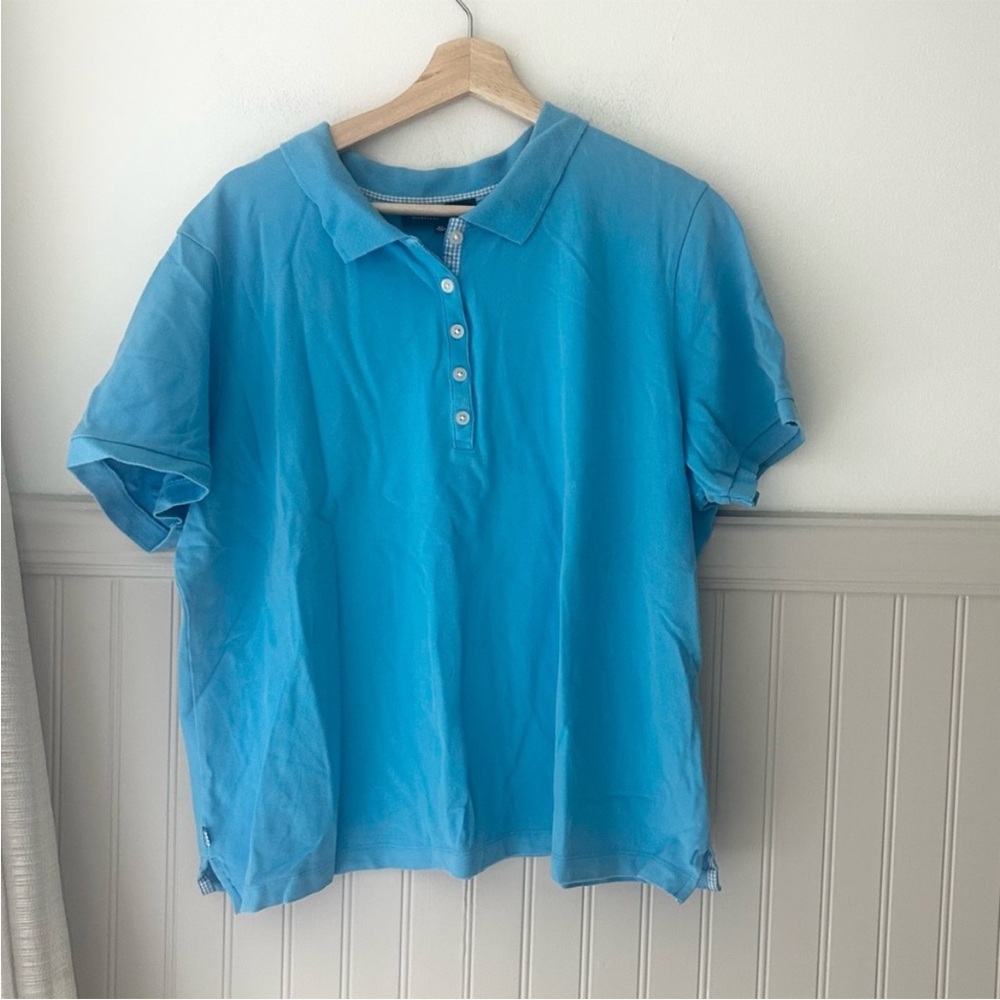 Jones New York Sky Blue Button Down Polo Shirt 2X